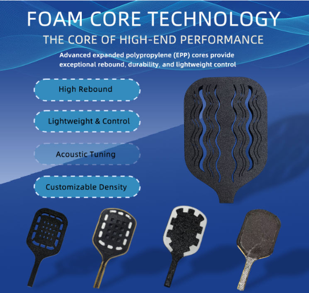 Blue Kevlar Carbon Fiber Hot Pressing Pickleball Paddle Full EPP Foam Core - 图片 5