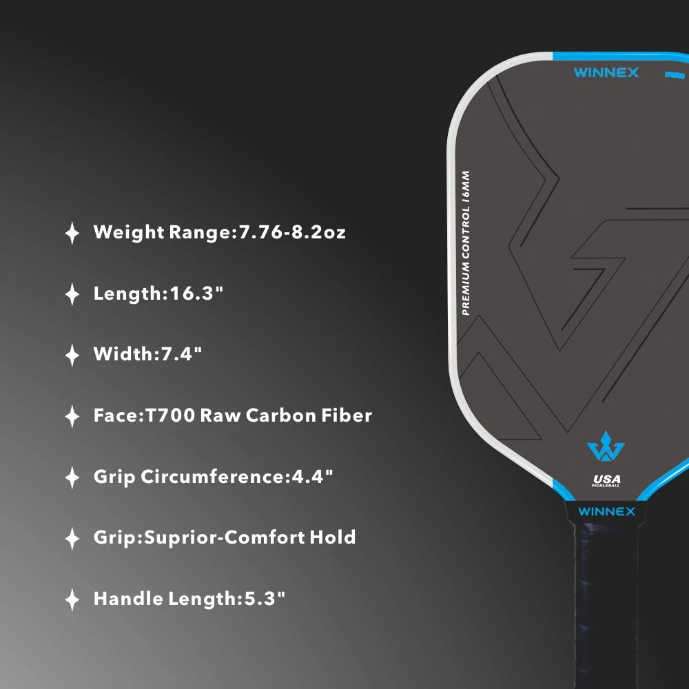 Factory Custom High Quality T700 Raw Carbon Fiber Pickleball Paddle 16mm  Foam Core Paddle - 图片 3