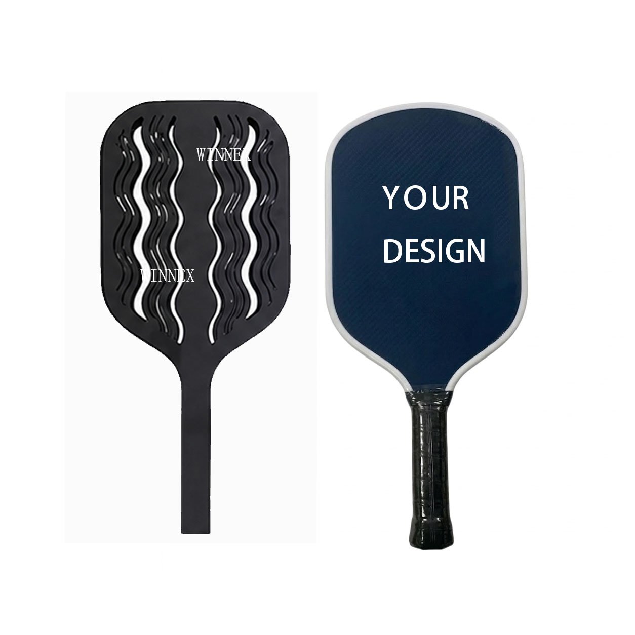 Blue Kevlar Carbon Fiber Hot Pressing Pickleball Paddle Full EPP Foam Core - 图片 1