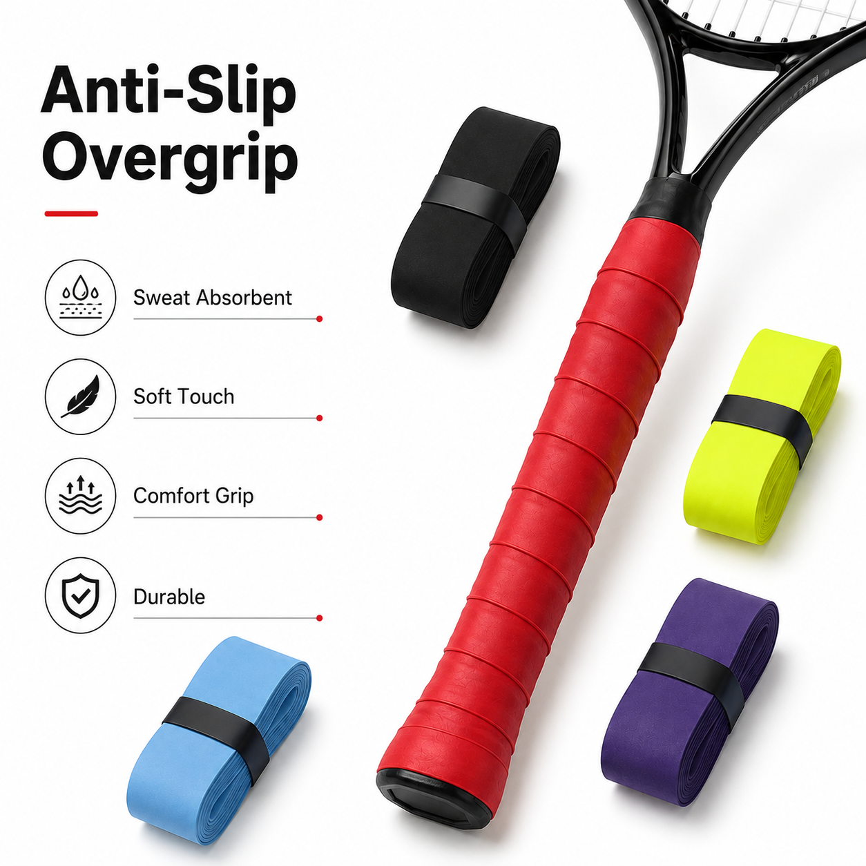 Hot-selling Tennis Overgrips Durable Padel Pickleball Paddle OverGrips - 图片 1