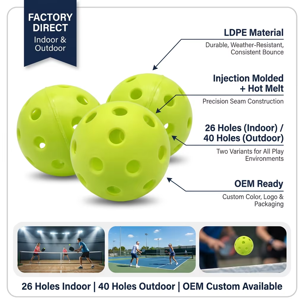 Outdoor Pickleballs PE Pickleball 74mm Multicolor Pickleball Balls Custom Colors LOGO - 图片 1